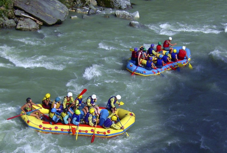 Action beim Rafting